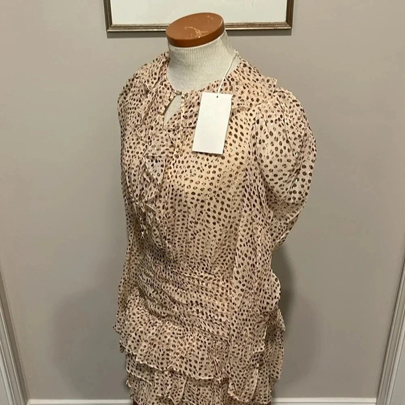 NWT!! Ulla Johnson - CECILY DRESS LEOPARD IKAT DOT - Size 6 - Picture 11 of 13